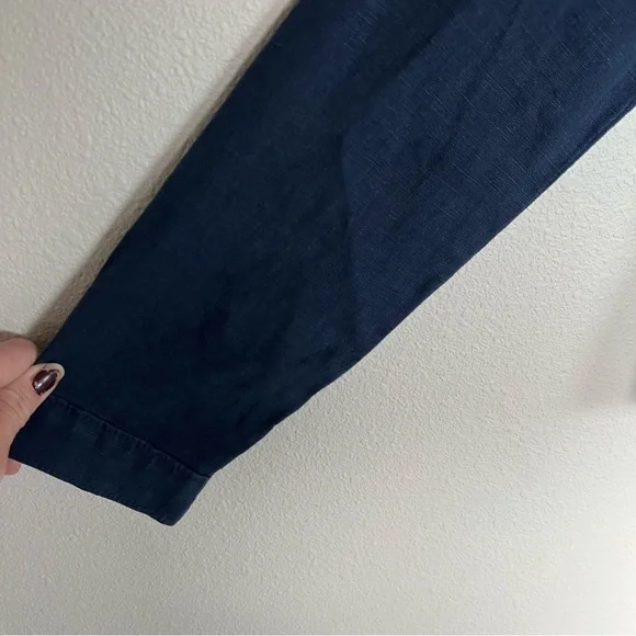 L’AGENCE Celine Slim Femme Jacket Marine Navy Blue Linen Casual Women’s Small - Picture 6 of 12